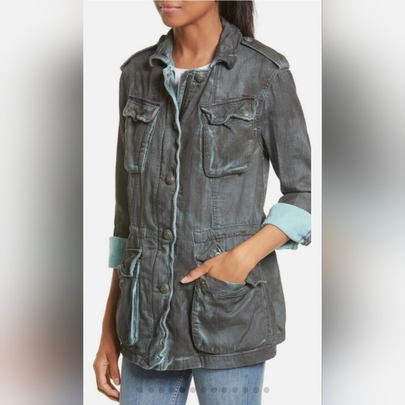 Free People Twill We Meet Again Utility Jacket Size: Small Like New - Picture 4 of 14